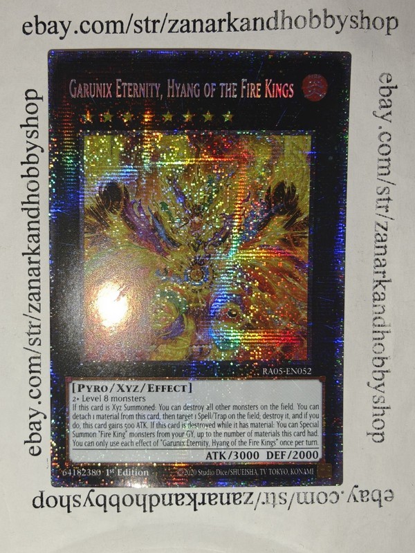 YuGiOh Garunix Eternity, Hyang of the Fire Kings RA05-EN052 Starlight Rare