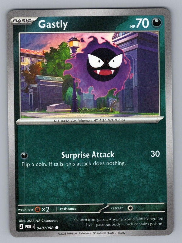GASTLY 048/088 C POKEMON NM ME03 MARINA CHIKAZAWA!,