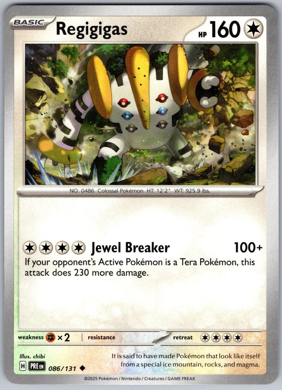 Regigigas 086/131 Uncommon Prismatic Evolutions Pokemon Near Mint