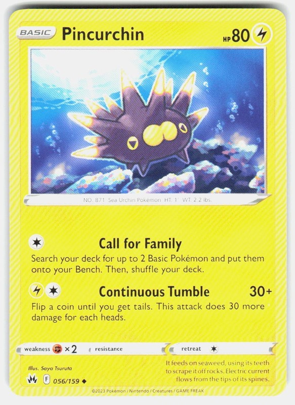 PINCURCHIN 056/159 UNCOMMON CROWN ZENITH POKEMON NM/M