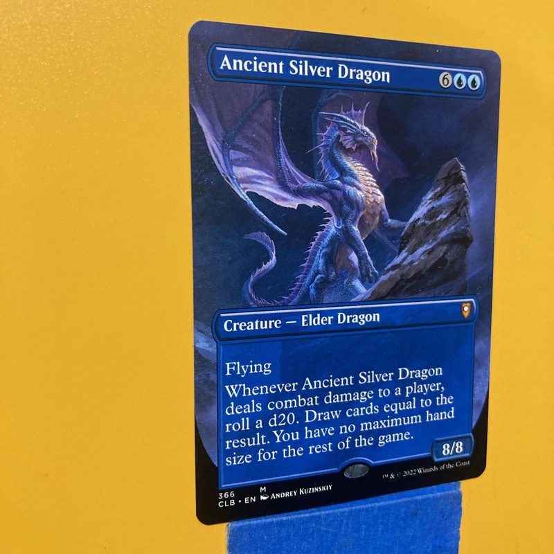 MTG Magic the Gathering Ancient Silver Dragon Borderless CLB! gallery