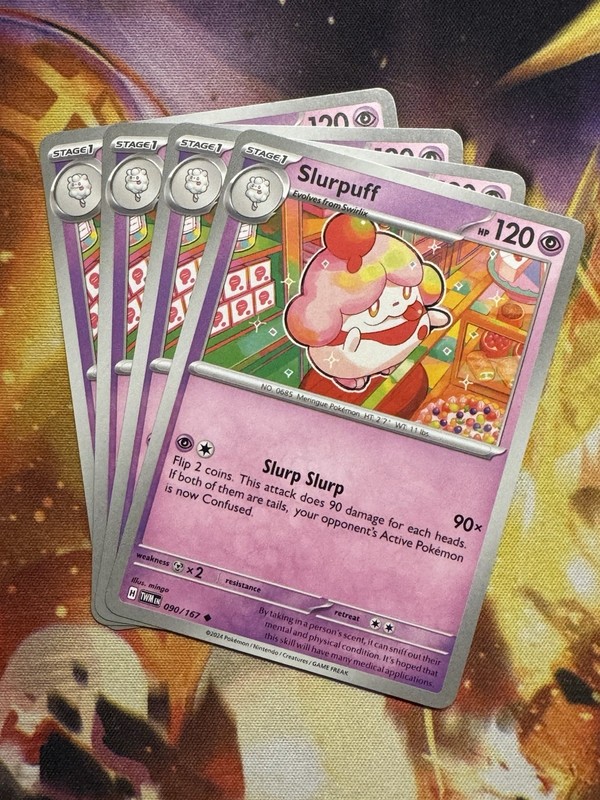 Pokémon TCG Slurpuff 090/167 Sv06: Twilight Masquerade Regular x4