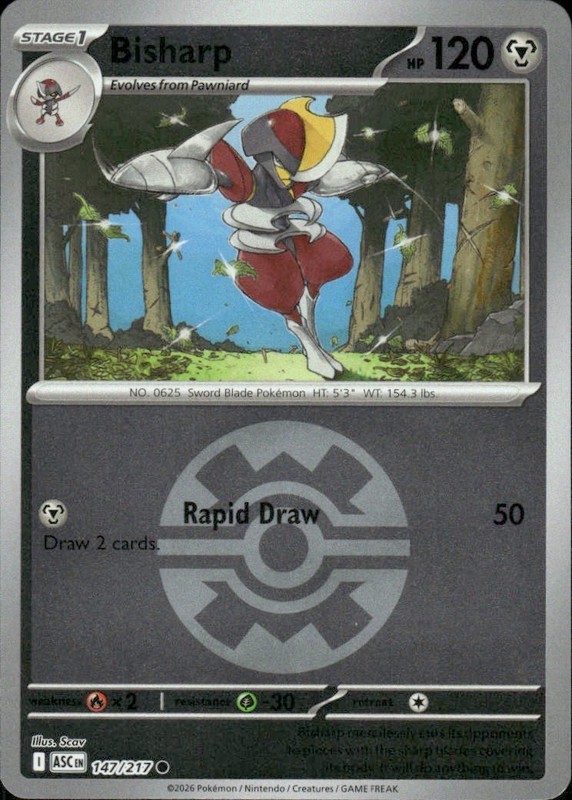 BISHARP (QUICK BALL) 147/217 ASCENDED HEROES COMMON REVERSE HOLO POKEMON