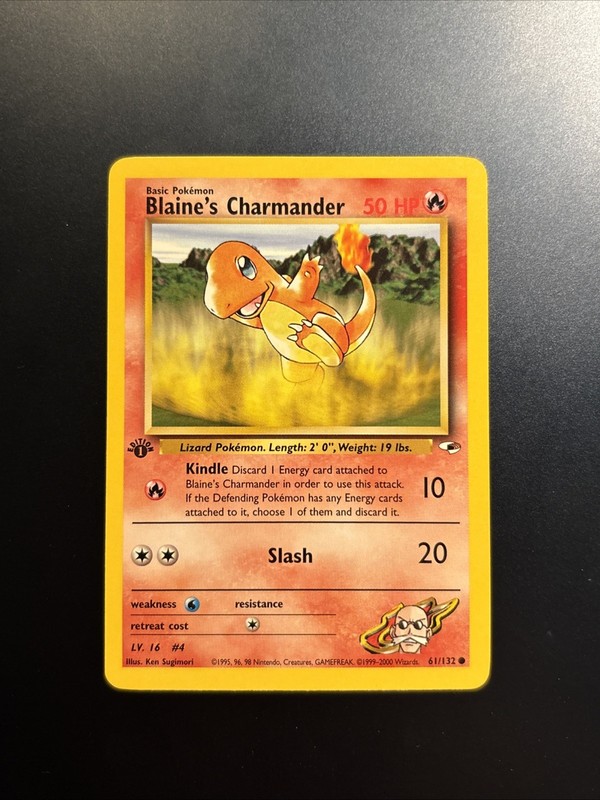 1st Edition Blaine’s Charmander 61/132 Rare Gym Heroes NM