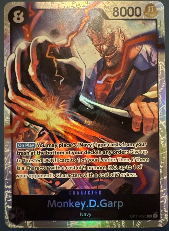 Monkey.D.Garp OP11-095 SR ONE PIECE TCG Card Game NM BLACK Pack Fresh