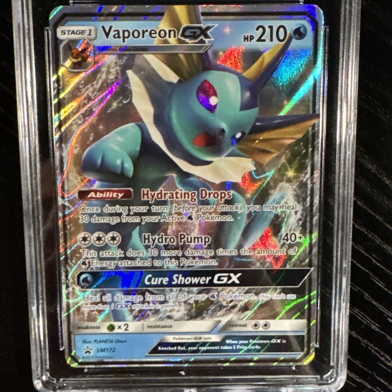 Vaporeon GX Pokémon (2019) Black Star Promos -SM172 Sm Holo - CGC NM/MINT+ 8.5 gallery
