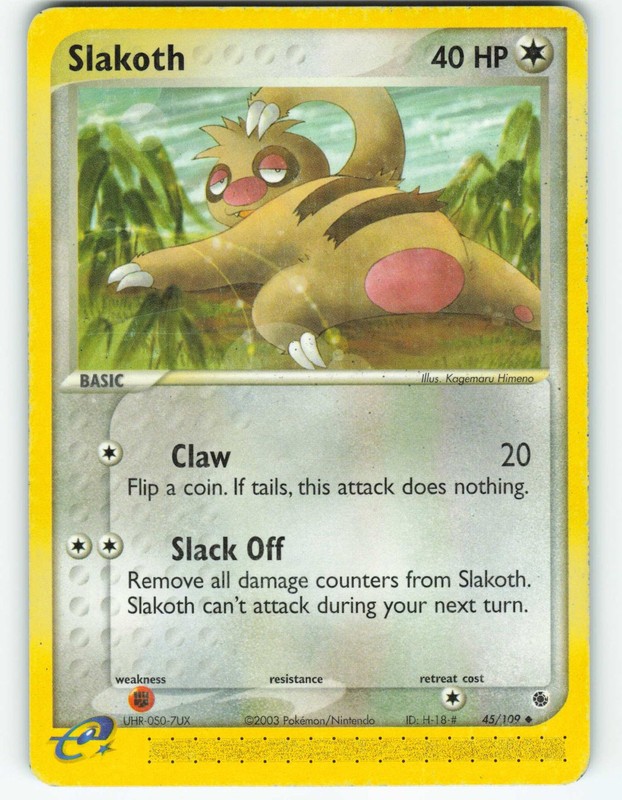 Slakoth – 45/109 Ruby & Sapphire – Pokémon TCG – 2003