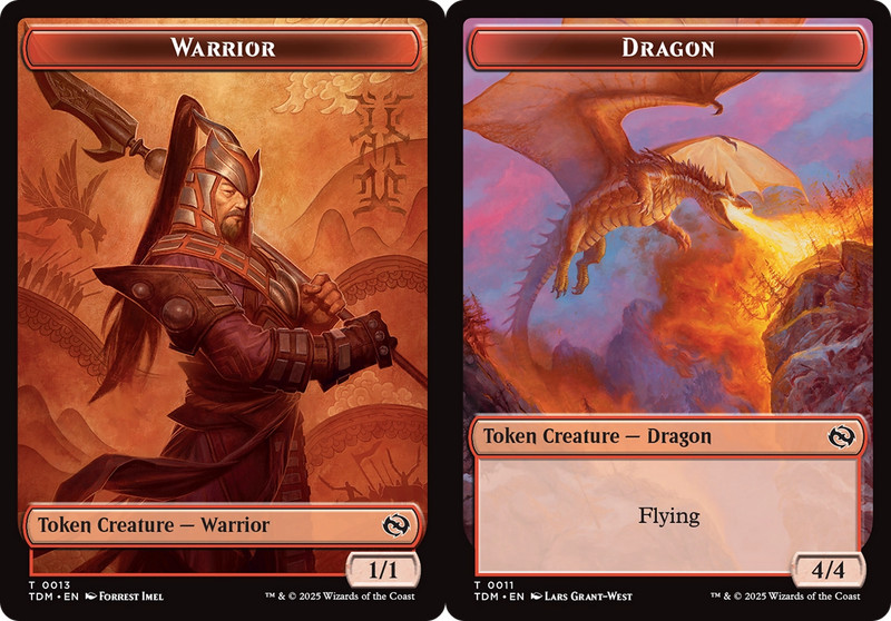 x4 Warrior / Dragon TTDM Tarkir Dragonstorm MTG 13-11 TOKEN M/NM 4x