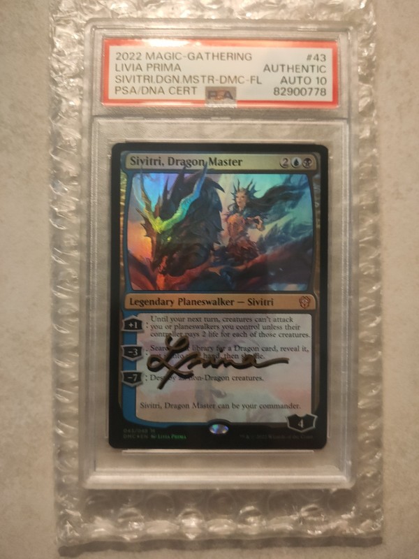 Magic The Gathering MTG AUTO PSA 10 Livia Prima ‘Sivitri, Dragon Master’ 043/048