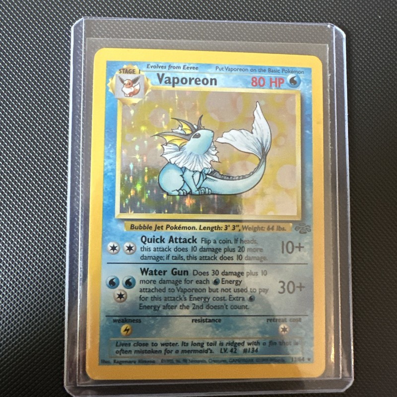 Pokemon TCG Vaporeon 12/64 Jungle Holo Rare NM
