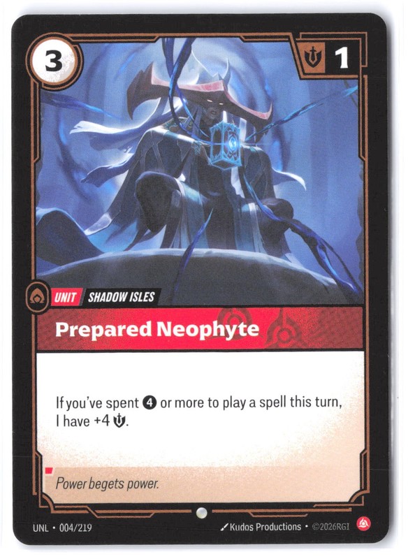 Prepared Neophyte 004/219 NM Unleashed Riftbound TCG