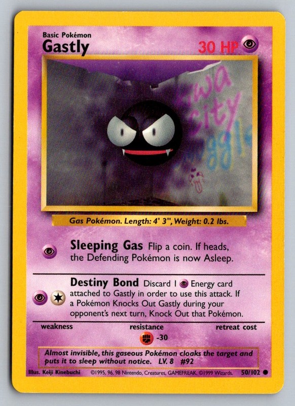 Gastly Common Base Set 050/102 LP