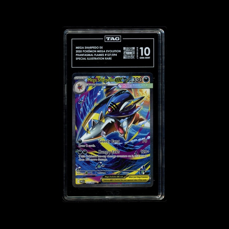 Mega Sharpedo EX 127/094 Phantasmal Flames Tag 10