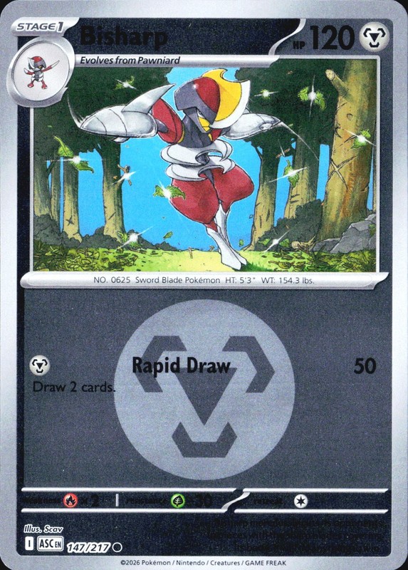 Bisharp (Energy Symbol) ASC ME: Ascended Heroes #147/217 Common Reverse Holo NM