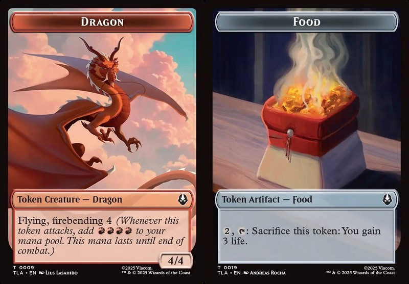 MTG Avatar TOKEN Dragon #0009 Food (((#0019))) PLAYSET 4X X4