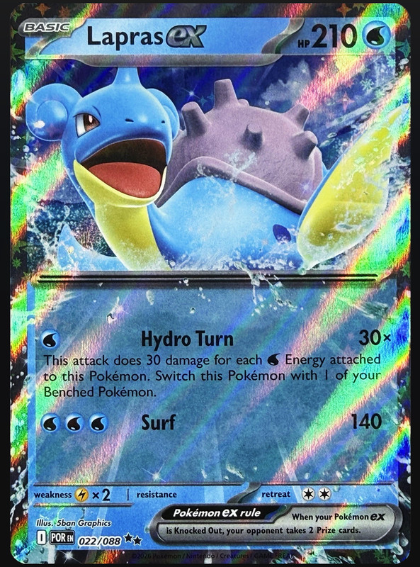 Pokemon Lapras Ex POR 22/88 Double Rare Near Mint English