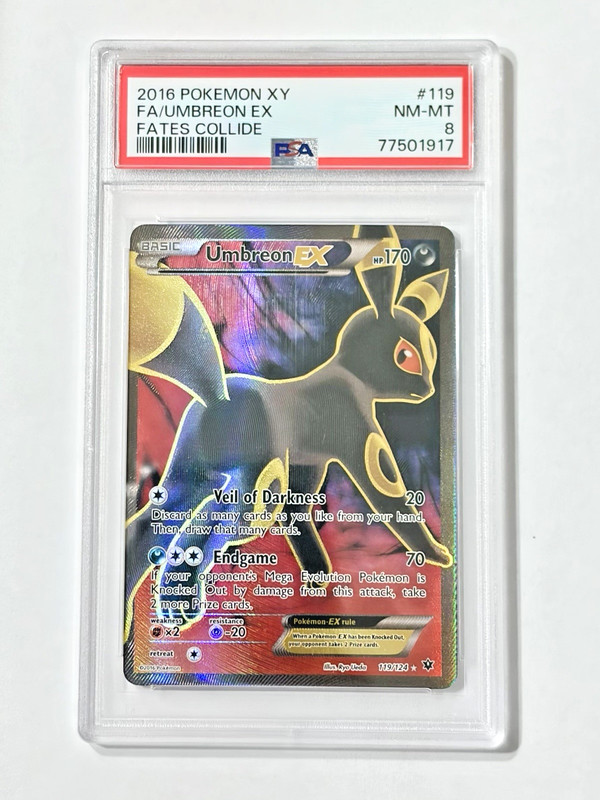 Umbreon EX 119/124 – Pokemon XY Fates Collide 2016 Full Art Holo PSA 8 NM-MT