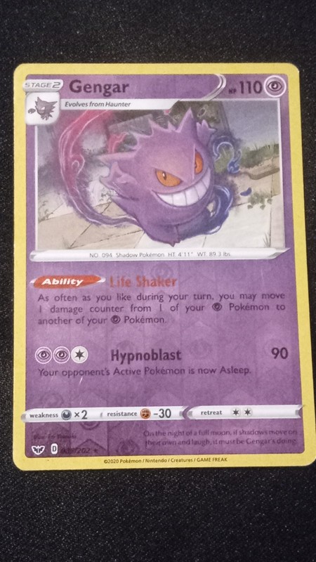 Pokémon Gengar 085/202 Sword & Shield Reverse Rare