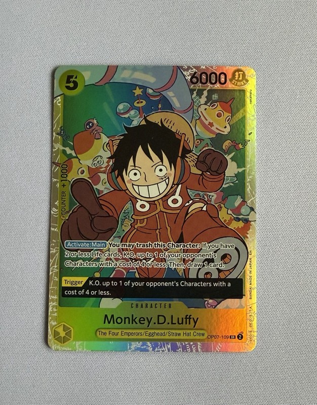 Monkey.D.Luffy OP07-109 SR ONE PIECE Tcg Card Game NM Yellow Reprint