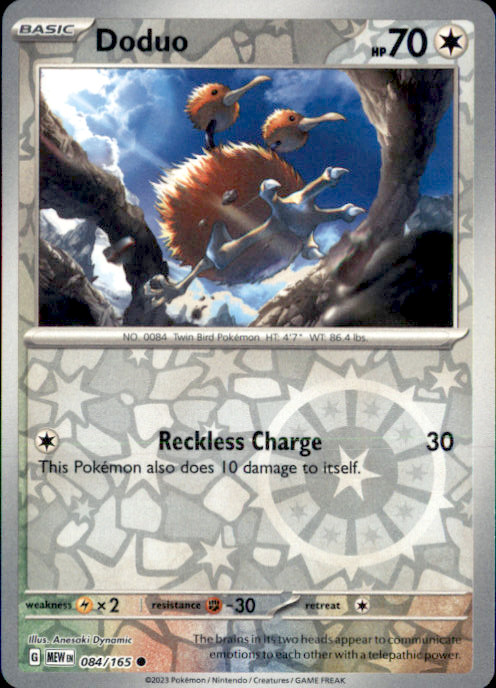 Doduo Reverse Holo Common SV: Scarlet & Violet 151 084/165 NM Anesaki Dynamic 20