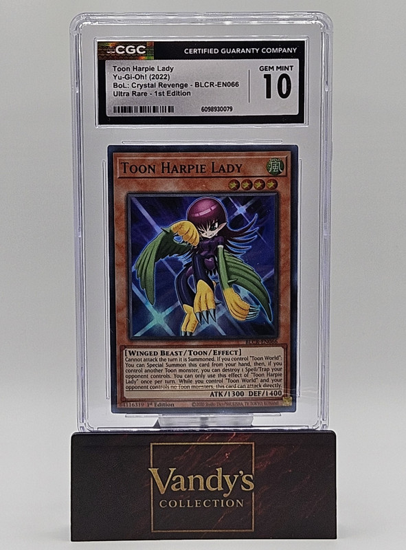 Konami Yu-Gi-Oh! Toon Harpie Lady BLCR-EN066 CGC 10 1st Edition Ultra Rare Crys…