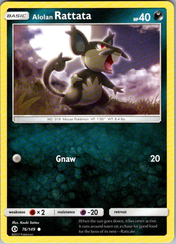 Alolan Rattata SM Base Set 76/149 Common Pokemon Near Mint