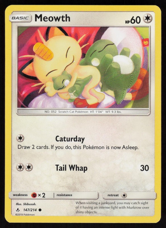 Meowth Common SM – Unbroken Bonds 147/214 NM