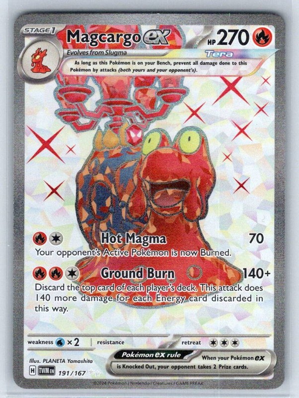 Magcargo ex SV06: Twilight Masquerade TWM 191/167 Holofoil NM PLANETA Yamashita