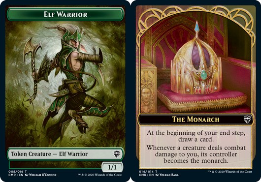 1x Elf Warrior Token // The Monarch Token – Foil MTG – Commander Legends – NM-Mi