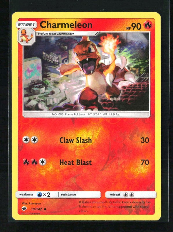 Charmeleon Reverse Holo Uncommon SM – Burning Shadows 19/147 LP