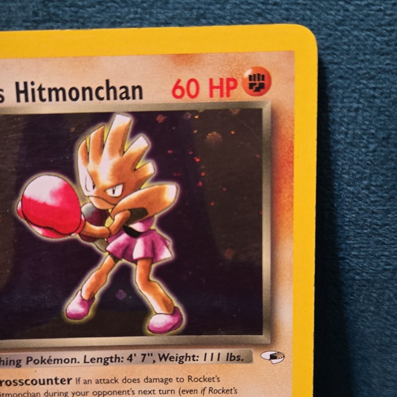 Pokémon Rocket's Hitmonchan Gym Heroes 11/132 Holo Rare 2000 (SWIRL on its back) gallery