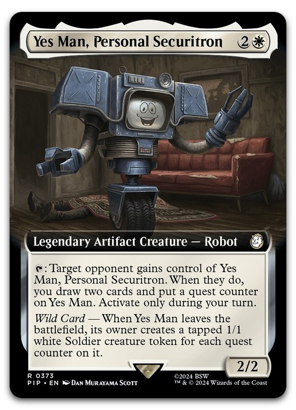 Yes Man, Personal Securitron (Extended Art) #373 (NM) Fallout PIP Magic MTG