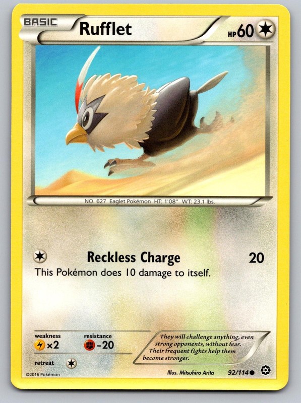 Rufflet 92/114 Common Steam Siege Pokemon Lightly Played