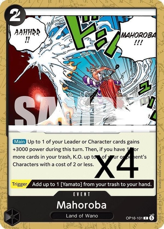 4X One Piece Card Game Mahoroba OP16-101 Common NM