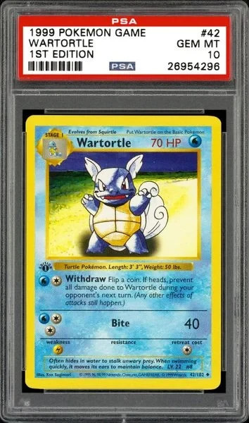 WARTORTLE RANDOM GRADED POKÉMON CARD – PSA – MYSTERY SLAB – DEX #8