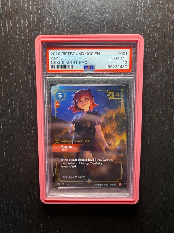 2026 Riftbound Annie Fiery Nexus Night Promo 001/024 PSA 10