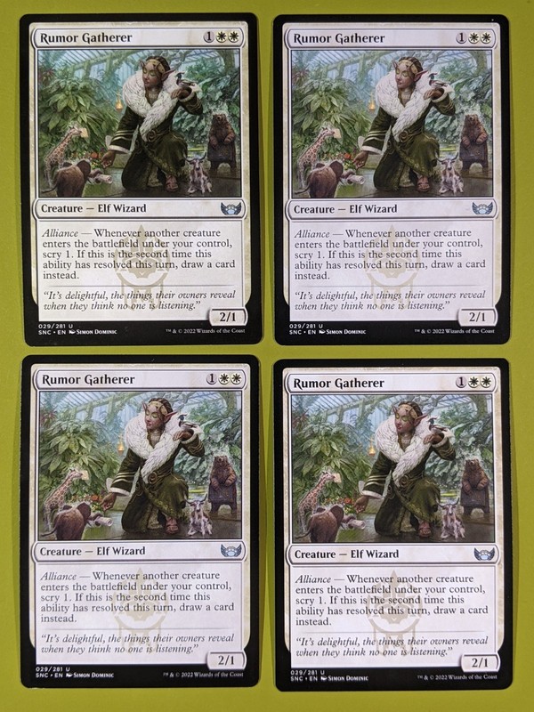 Rumor Gatherer x4 Streets of New Capenna 4x Playset Magic the Gathering MTG