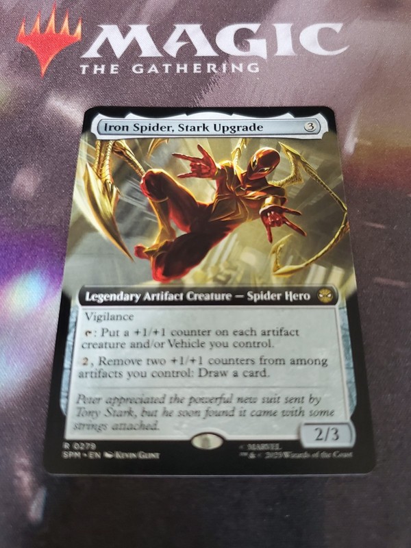 Mtg. Iron Spider, Stark Upgrade. Extended Art. Marvel’s Spider-Man. Pack Fresh