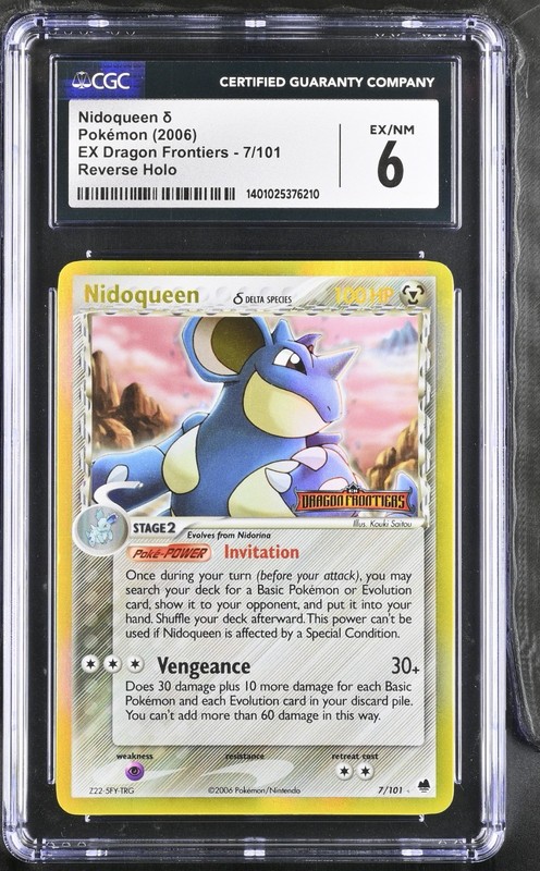 *POP 4* CGC 6 Nidoqueen δ Delta Reverse Holo EX Dragon Frontiers 7/101 Pokemon