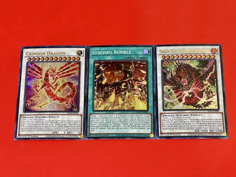 Crimson Dragon + Synchro Rumble + Snake-Eyes Vengeance Dragon | YuGiOh!