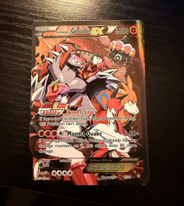 Team Magma’s Groudon EX 15/34 Double Crisis Ultra Rare Holo Full Art 2015