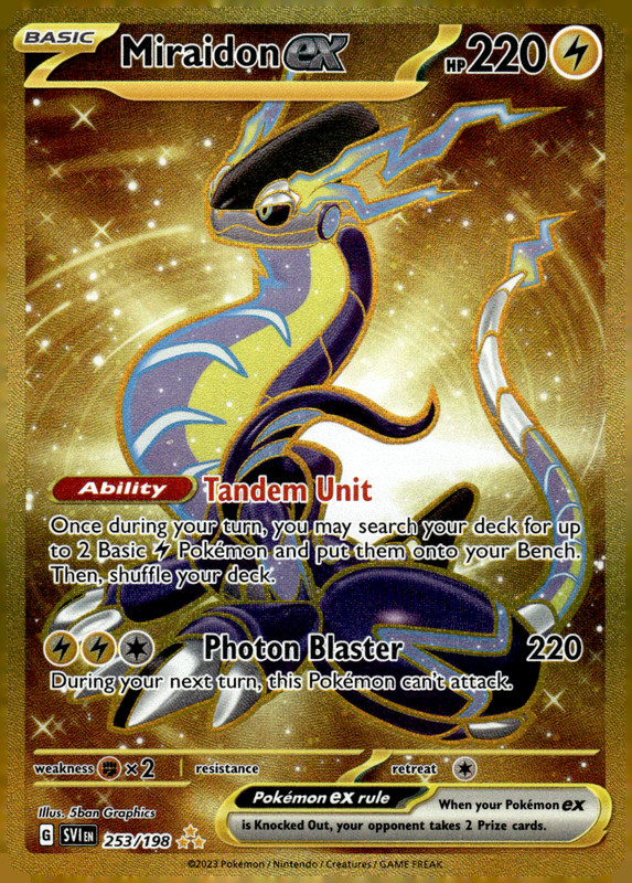 Miraidon ex – Holo Hyper Rare SV01: Scarlet & Violet Base Set 253/198 NM