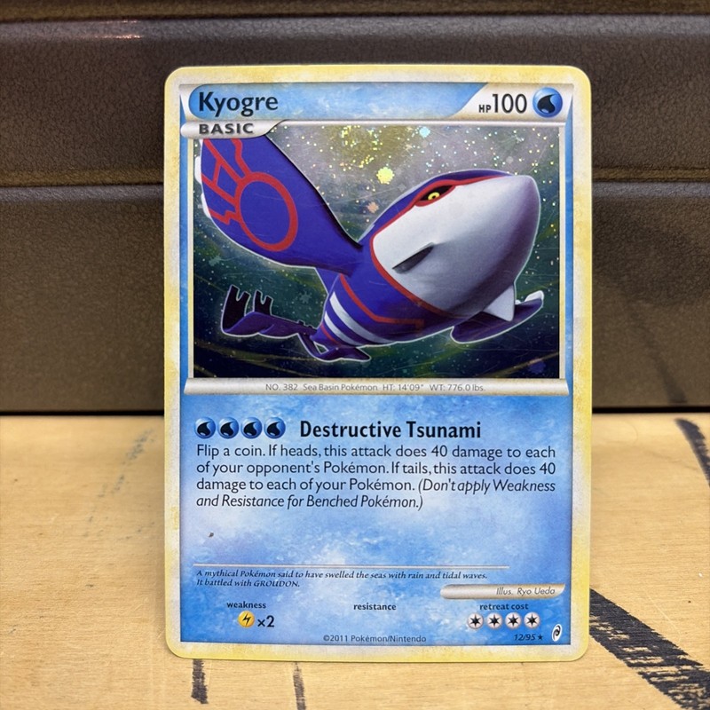 Pokemon Kyogre Holo Swirl 12/95 Call Of Legends Rare Vintage Card Lp Shiny Ex
