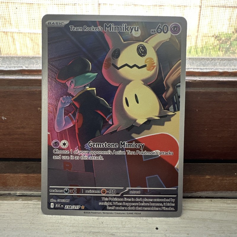 Pokemon Ascended Heroes Team Rocket’s Mimikyu 238/217 Illustration Rare NM/M