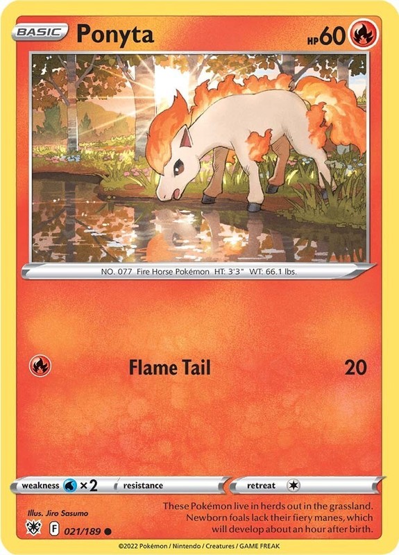 Ponyta (021/189) Reverse Holofoil Common NM SWSH10 SWSH10: Astral Radiance Po…
