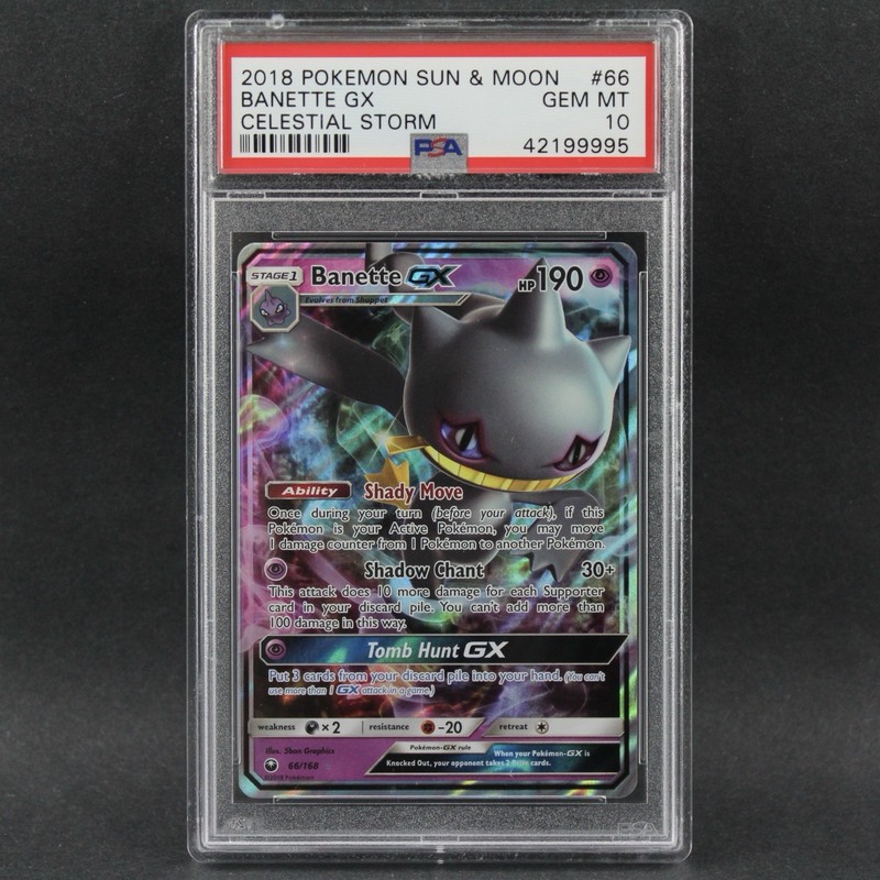 2018 Pokemon BANETTE GX #66 Sun & Moon Celestial Storm PSA 10 Gem Mint POP 53