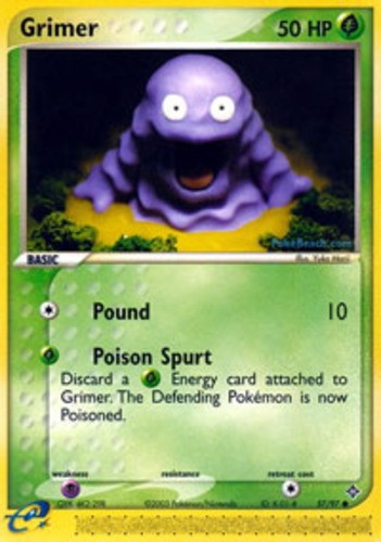 Damaged, English Pokemon Regular Grimer – 57/97 – Common EX Dragon