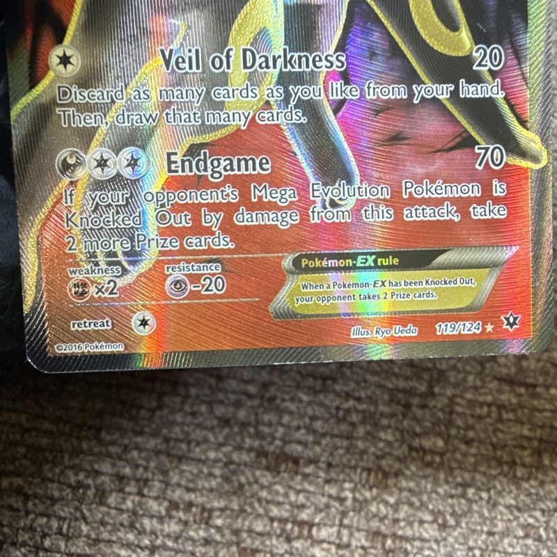 Pokemon TCG Umbreon EX Full Art Ultra Rare Holo Fates Collide 119/124 EN 2016 gallery