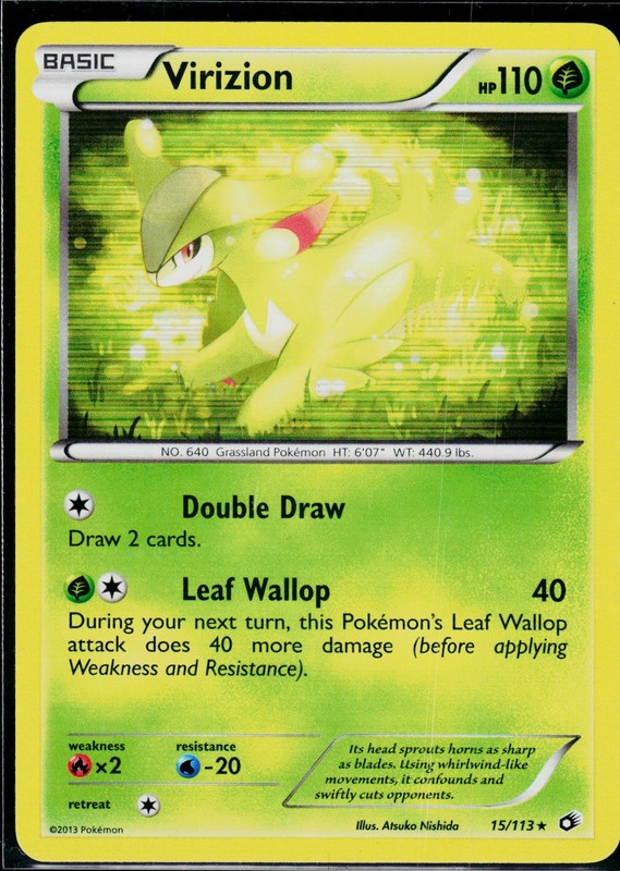 Virizion Holo Rare Legendary Treasures 15/113 LP