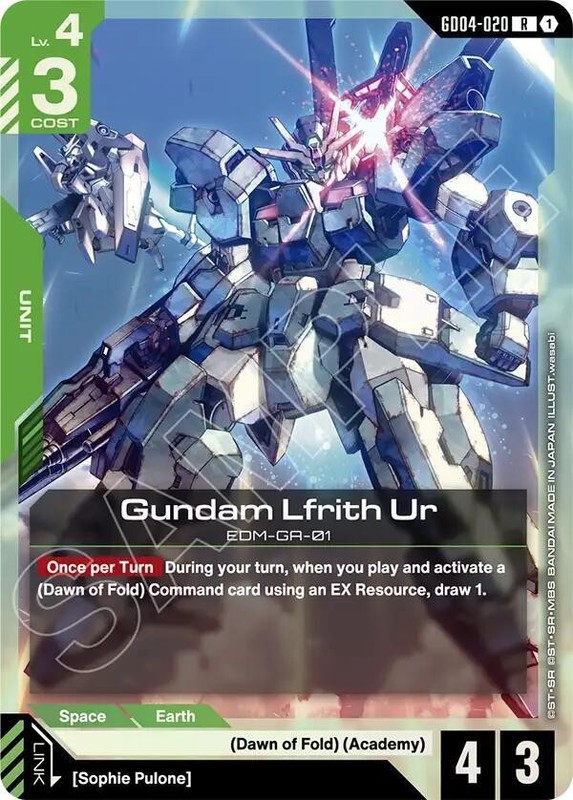 Gundam Lfrith Ur GD04-020 English Rare Phantom Aria Gundam Card Game